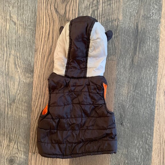 18 month Brown and Tan Bear Vest with Fleece Lining and Bear Face Hood - Picture 6 of 6